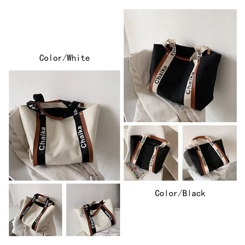 Stylish Canvas Tote Bag for Women - Large Capacity Casual Shoulder Bag - Perfect for Work, School, Travel & Shopping