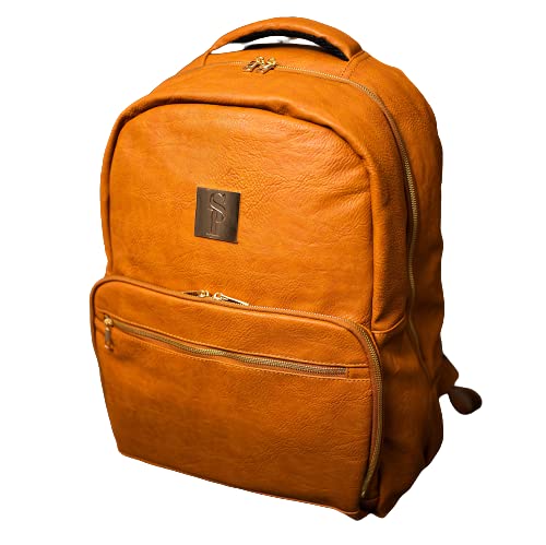 Premium Leather Commuter Bag for Men & Women - Multi-Functional Travel Carry-On with Laptop & Shoe Compartments (Brown) - Ideal for Business Travel, Work Commute & Weekend Getaways