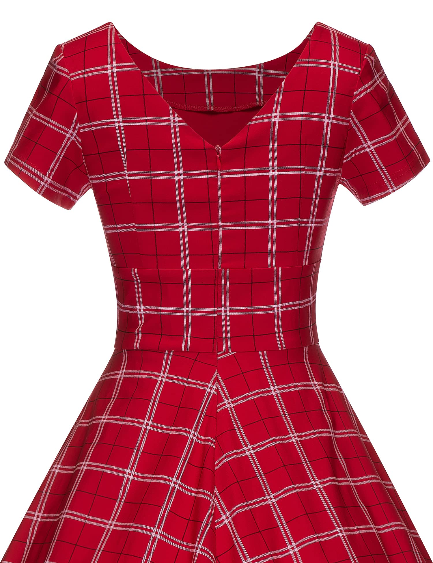 GownTown Women's 1950s Vintage Cocktail Dress - Stretchy Short Sleeve Party Dress with Pockets | Retro Style for Evening Events, Weddings & Special Occasions