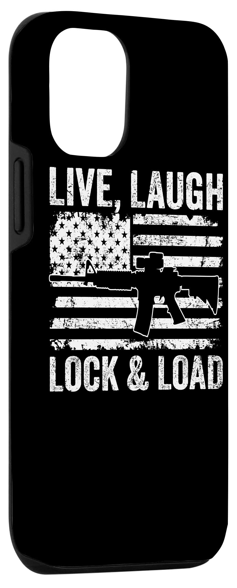 Funny Gun Lover USA Flag iPhone 12/12 Pro Case - Patriotic Protective Cover for Shooting Range, Hunting & Outdoor Activities