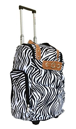 Zebra Print Duffle Bag with Wheels - Large Gym Tote, Travel Luggage & Sports Equipment Carrier for Workouts, Trips & Outdoor Adventures
