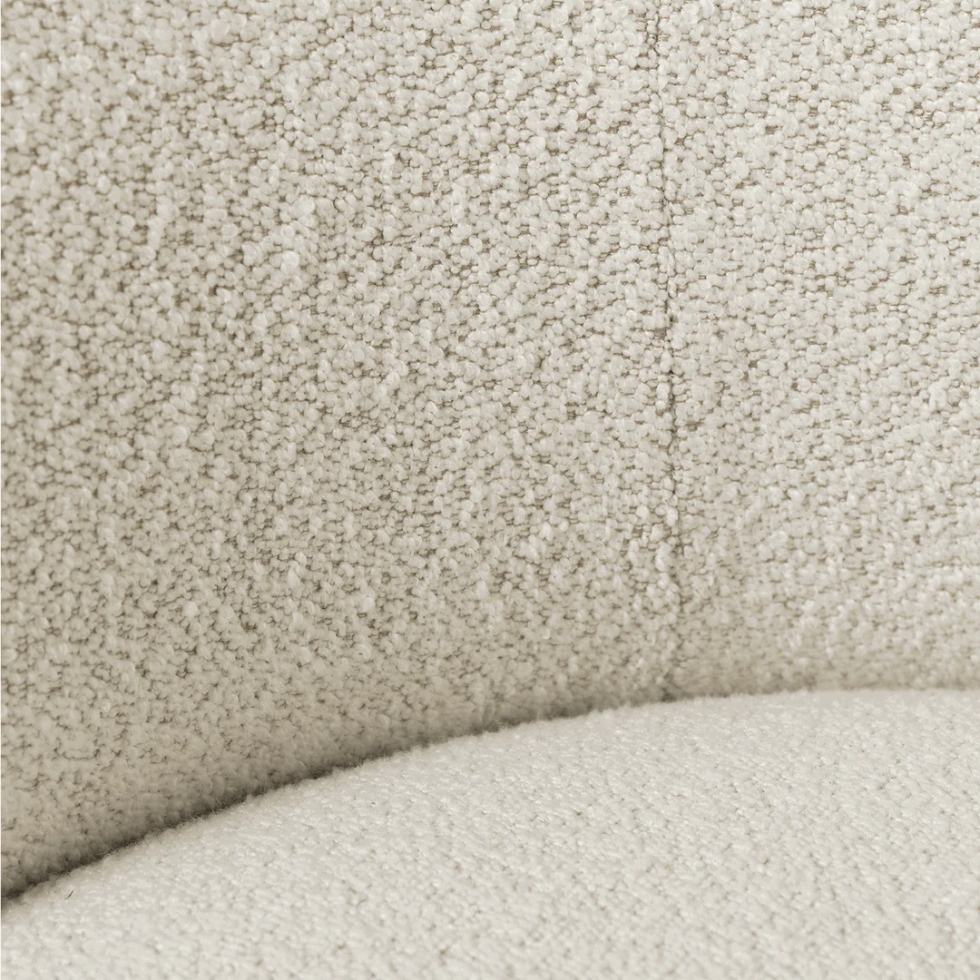 FERM LIVING Rico Lounge Chair Swivel - Soft Bouclé Fabric in Off White Melange | Modern Living Room Accent Chair for Home & Office | Cozy Reading Nook & Lounge Seating