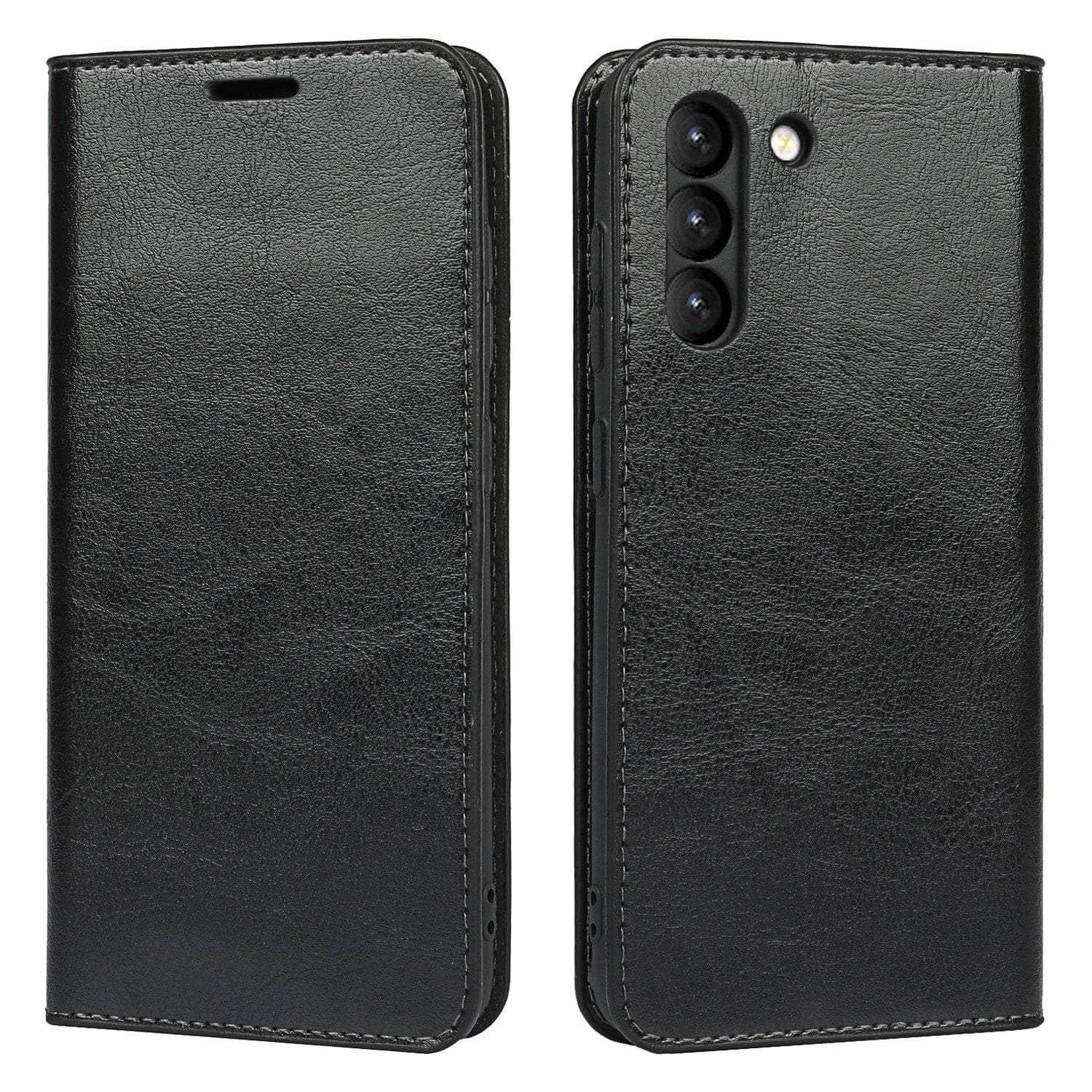 Genuine Leather Flip Cover for Samsung Galaxy S22 Ultra with Credit Card Holder - Slim Protective Case for Everyday Use & Business Travel