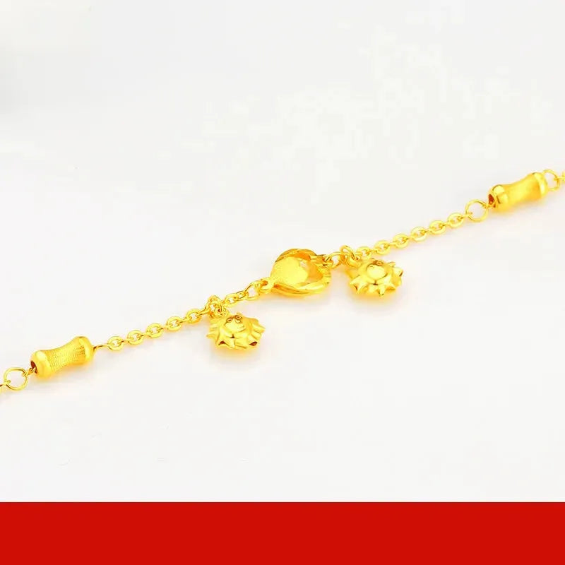 24K Pure Gold Bracelet 999 Solid Gold Bangle - Elegant Romantic Classic Jewelry for Women | Perfect Gift for Anniversary, Valentine's Day & Special Occasions