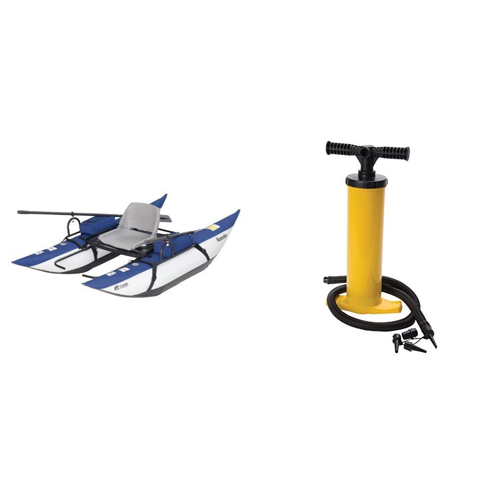 **Classic Accessories Roanoke Inflatable Pontoon Boat with Hand Pump - Lightweight & Durable for Fishing, Relaxing & Water Adventures**