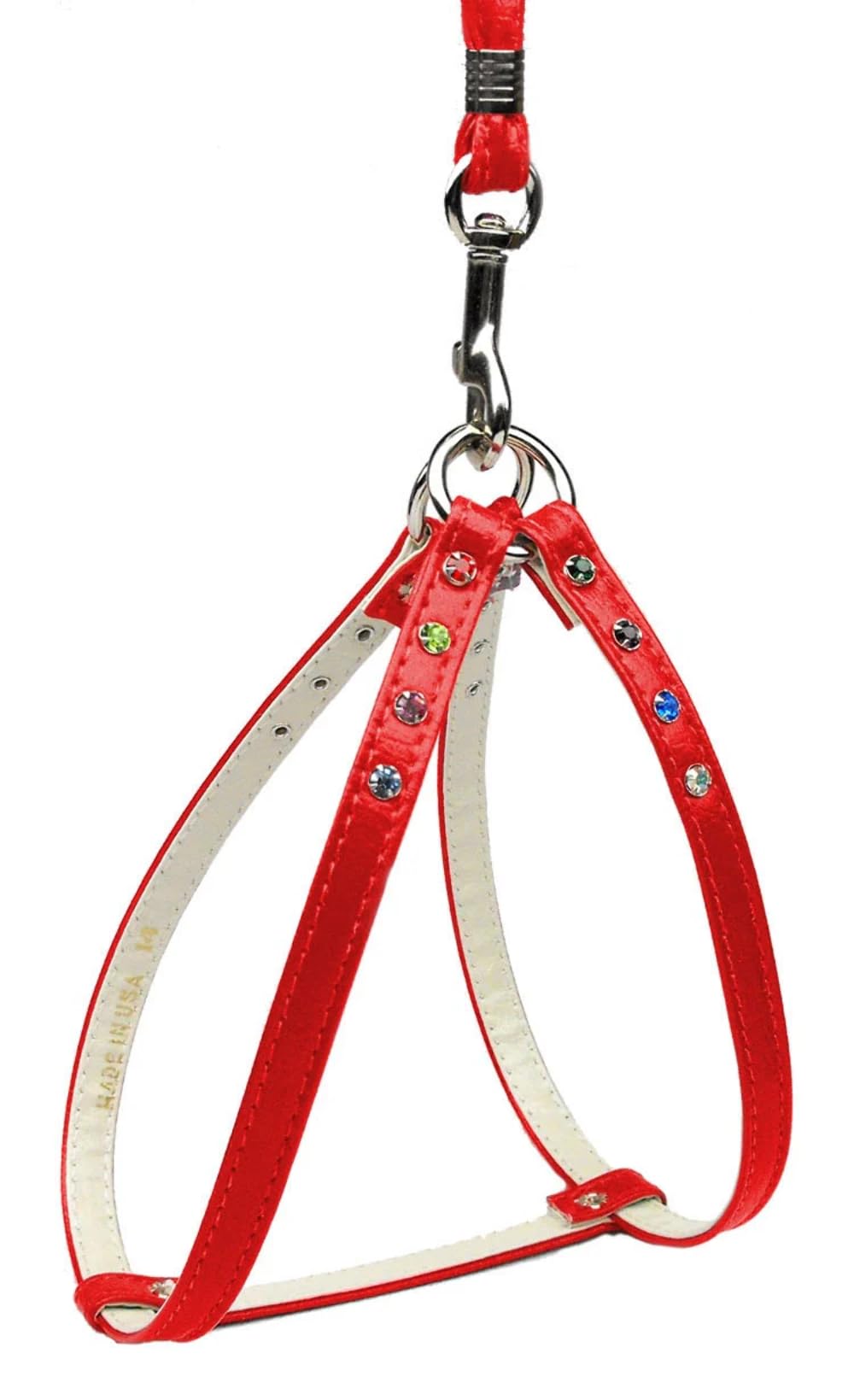 Puppy Step-In Harness with Adjustable Straps - Pink Confetti Jewel Design for Small Dogs & Pets - Perfect for Walks, Training & Outdoor Adventures