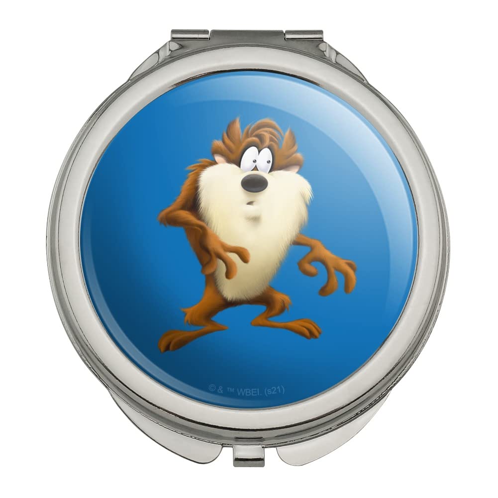 Looney Tunes Taz Wild Man Compact Travel Purse Handbag with Mirror - Perfect for Makeup, Travel & Everyday Use