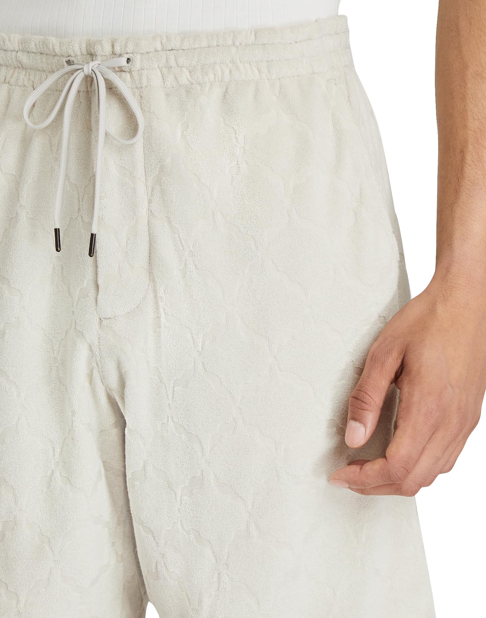 Club Monaco Men's Jacquard Toweling Shorts - Breathable & Stylish Casual Shorts for Summer, Beach, and Lounge Wear