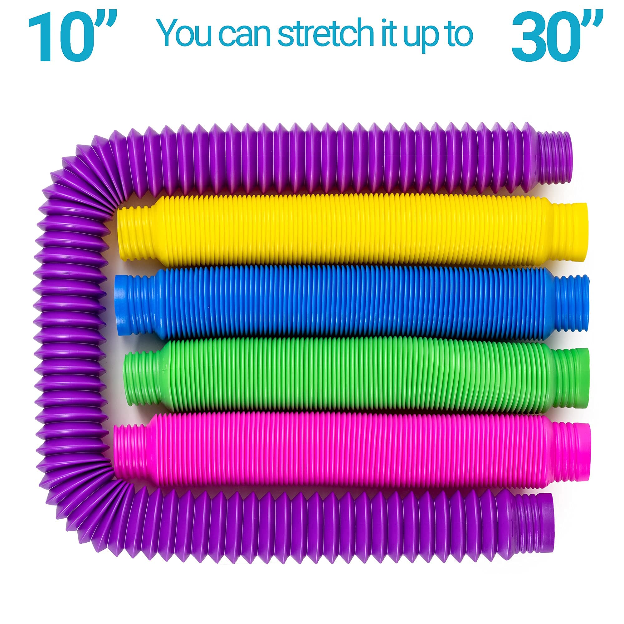 Jumbo Pop Tubes Sensory Toys for Kids - ADHD & Autism Fidget for Learning & Play