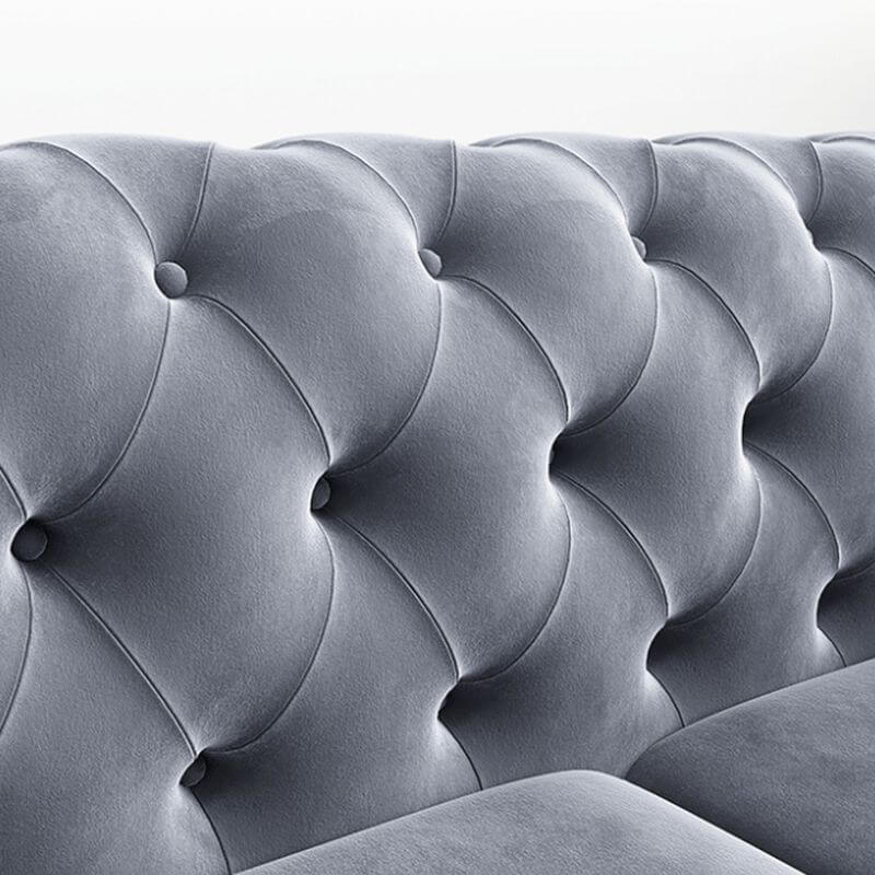 L-Shaped Recliner Sofa with Tufted Back & Nailhead Trim - Left-Facing Chaise Sectional - Perfect for Living Room, Home Theater & Family Gatherings