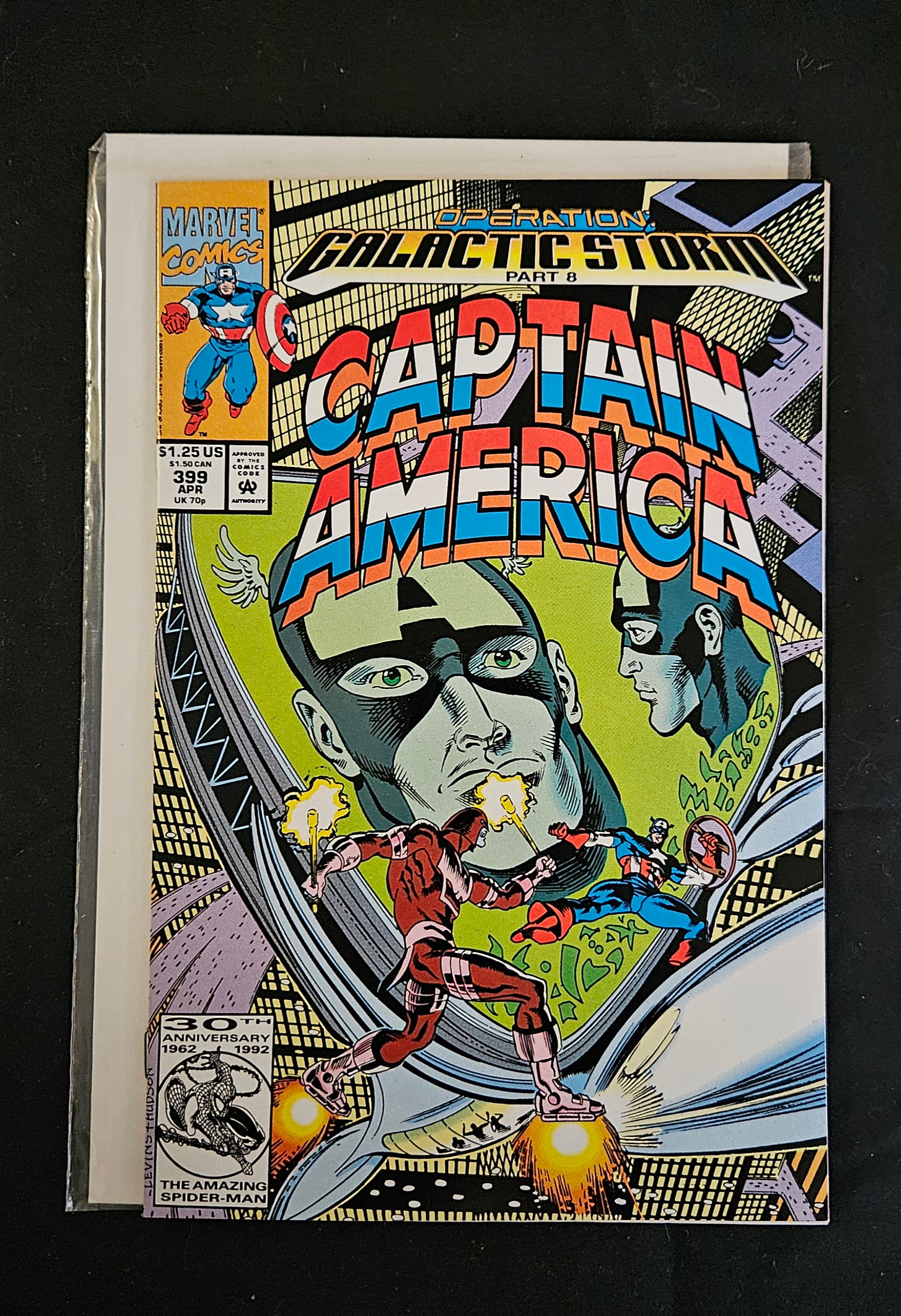 Marvel Comic Book Captain America #399 (April 1992) - Operation: Galactic Storm - Near Mint Condition - Collectible Superhero Comic for Marvel Fans & Comic Book Collectors