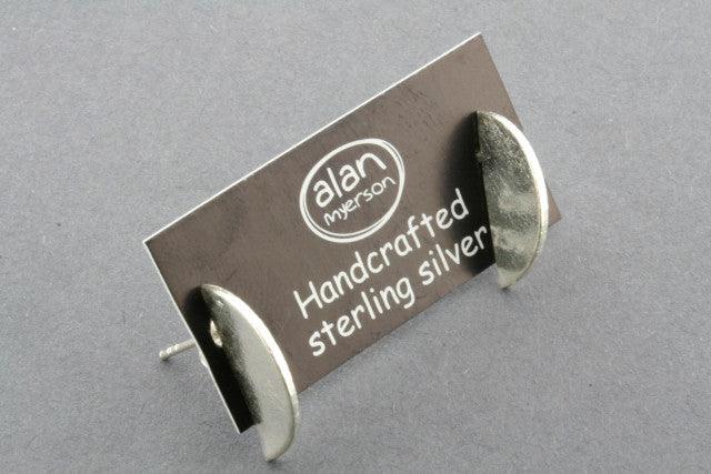 Half Moon Disc Stud Earrings - Sterling Silver 925 for Women - Perfect for Casual Wear, Parties & Gifts