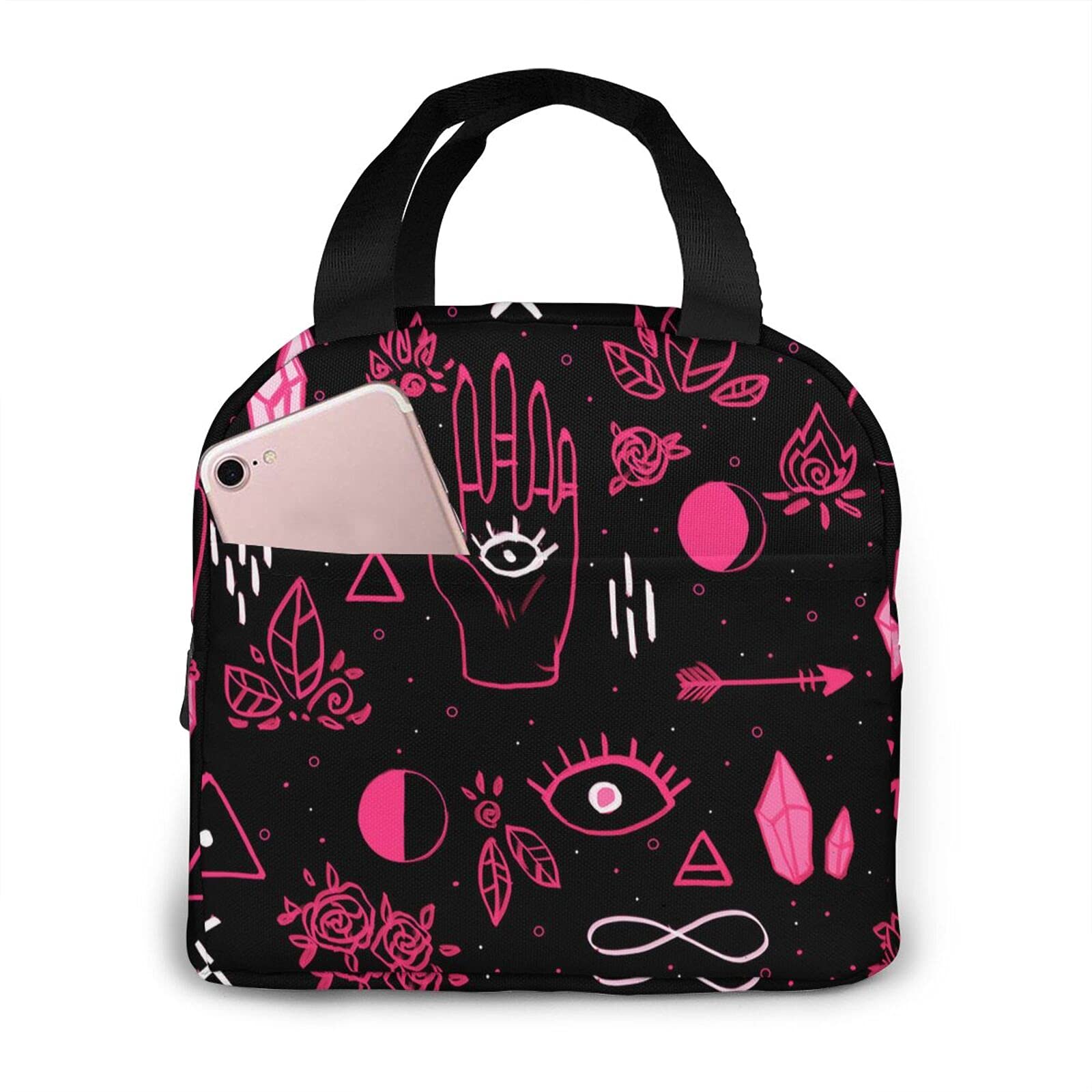 Insulated Lunch Bag for Adults & Kids - Reusable Cooler Tote for School, Work & Office - Spacious & Durable Witch Design Lunch Box - Perfect for Picnics, Hiking & Daily Commute