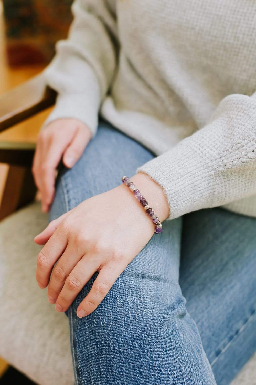Natural Amethyst Healing Bracelet for Women - Positive Energy & Stress Relief - Perfect for Meditation, Yoga & Spiritual Balance
