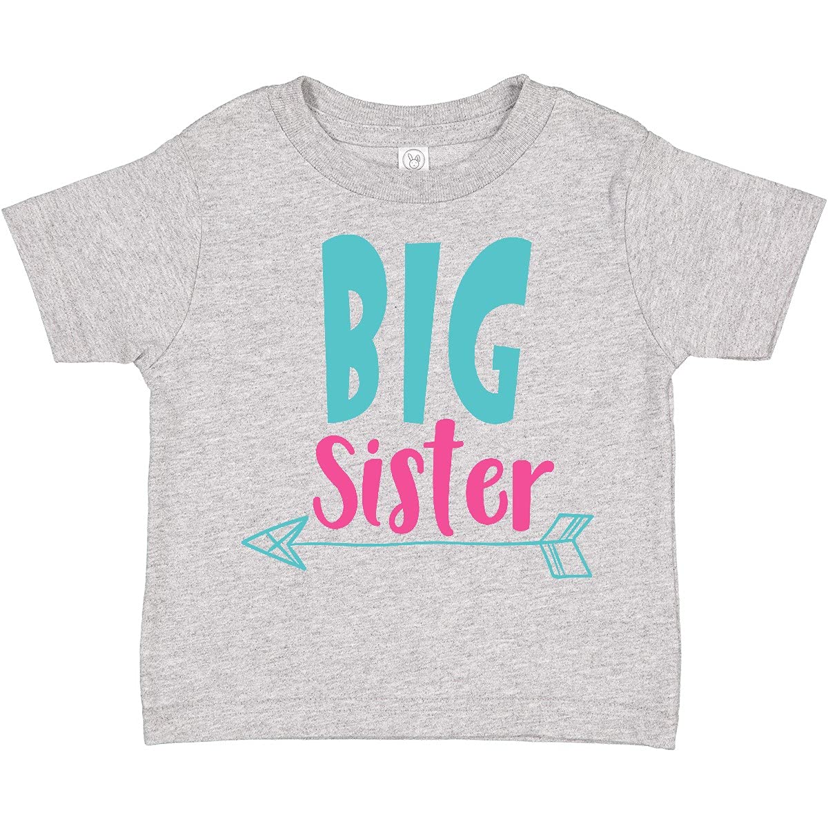 Inktastic Big Sister Toddler T-Shirt - Cute Arrow Design for Older Sister & Sibling Bonding | Perfect for Family Photos, Birthdays & Matching Outfits