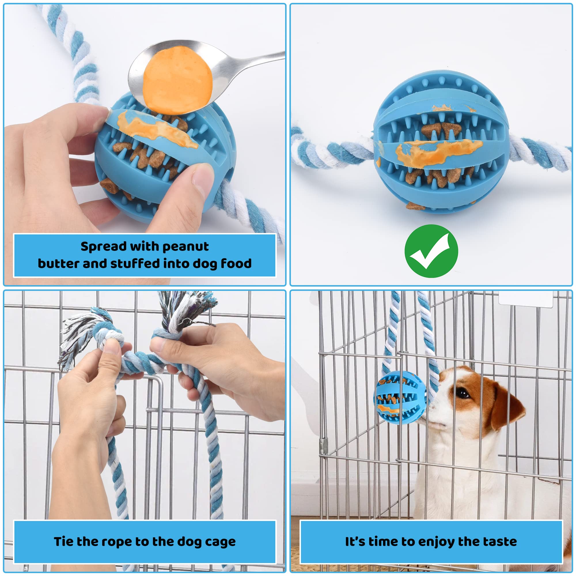 Interactive Dog Toys for Puppies - Stress & Anxiety Relief, Peanut Butter Treat Dispenser for Crate Training | Perfect for Indoor Play, Separation Anxiety & Mental Stimulation