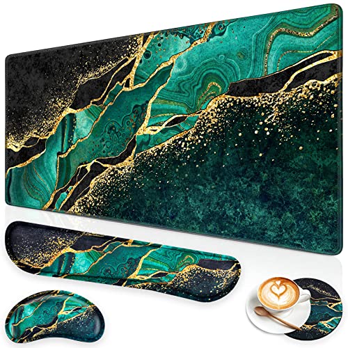 Dark Green Gold Marble