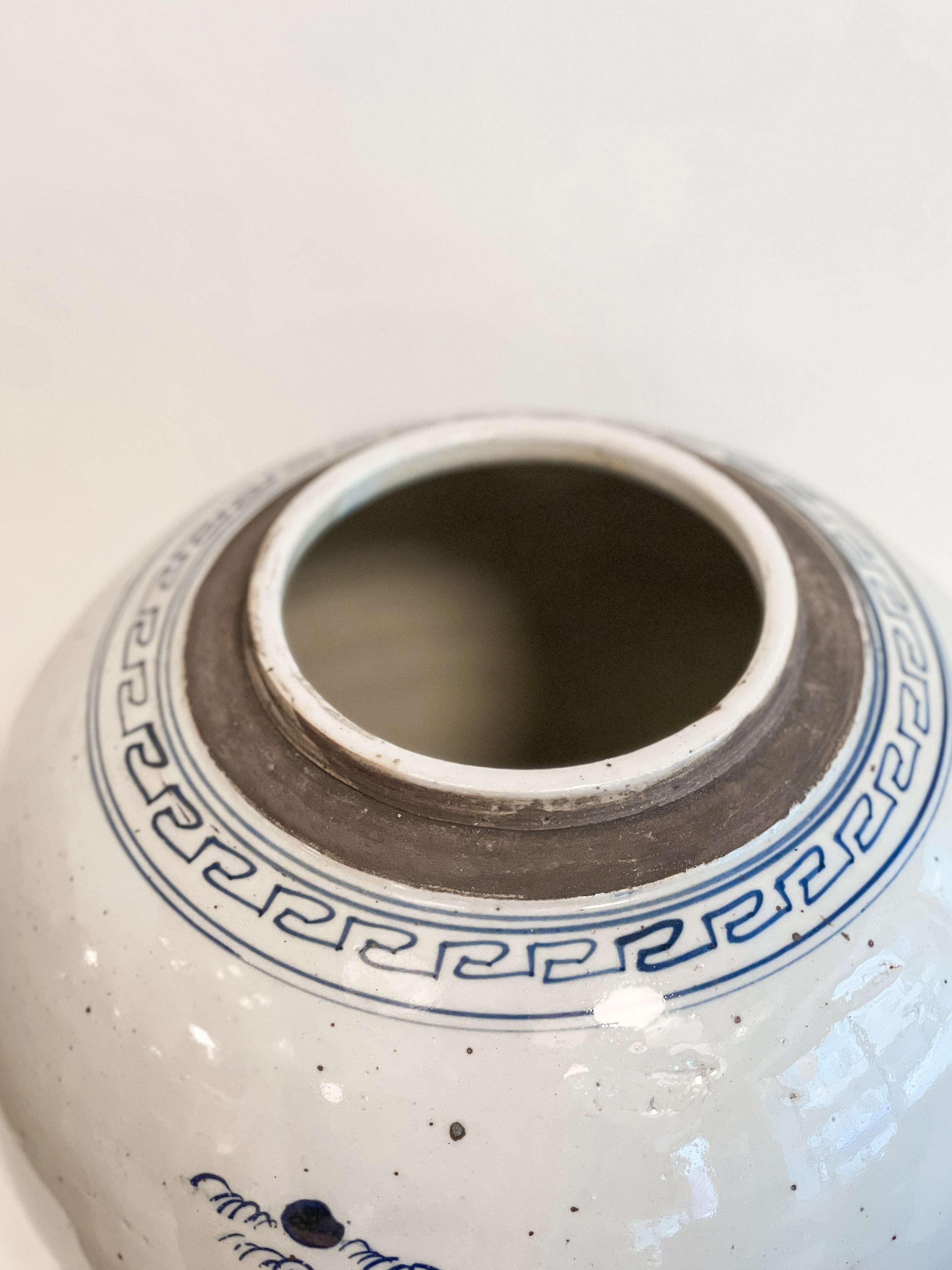 Blue & White Ceramic Lidded Jar with River Design - Handcrafted Storage Container for Kitchen, Bathroom & Home Decor - Perfect for Organizing Spices, Cotton Balls or as Decorative Vase