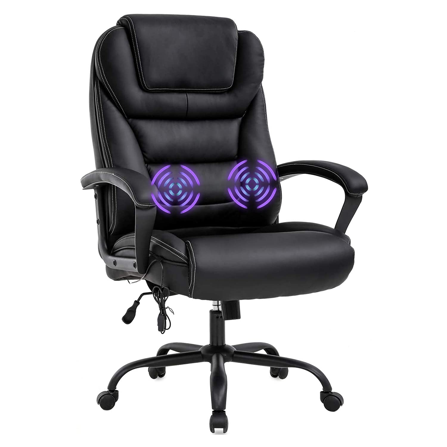 LCH Big & Tall Office Chair - 500lbs Capacity Ergonomic Executive Chair with High Back & Wide Seat - Heavy Duty Computer Desk Chair for Home & Office Use - Perfect for Large Individuals & Extended Work Sessions