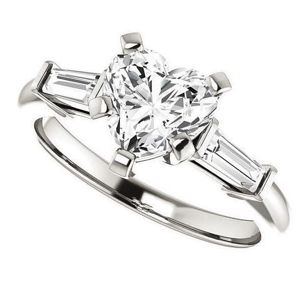 4 Carat Heart-Shaped Colorless Moissanite Engagement Ring for Women - Sterling Silver/Solid Gold Wedding Band Set - 5-Prong Diamond Solitaire Bridal Ring - Perfect for Proposals, Anniversaries & Special Occasions