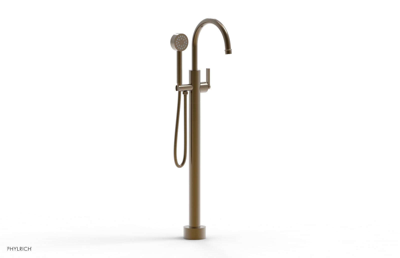 HEX MODERN Tall Floor Mount Tub Filler with Lever Handle & Hand Shower - Model 501 47 01 - Perfect for Luxury Bathroom Renovations & Spa-Like Showers