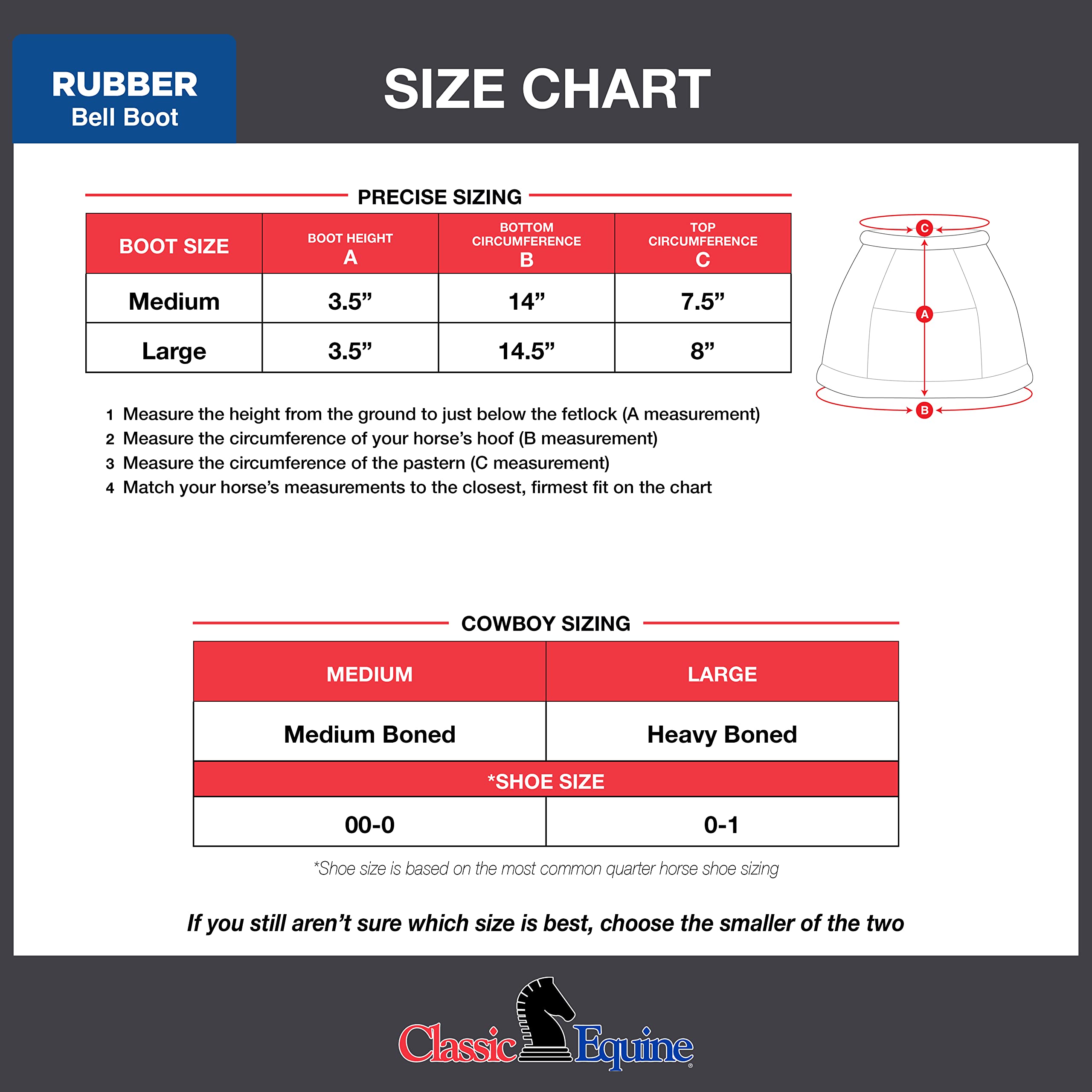 Classic Equine Rubber Bell Boots - Large Black for Horse Riding Protection