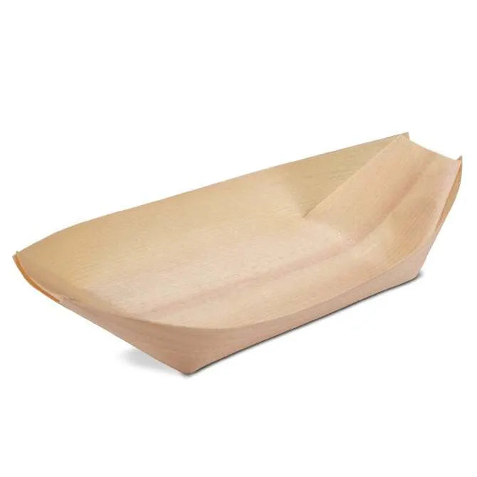 Premium Poplar Wood Serving Boat - 8.5 x 4 x 1 Inch - Rustic Wooden Appetizer Tray for Cheese, Charcuterie, Fruits & Party Snacks - Perfect for Entertaining, Weddings & Holiday Gatherings