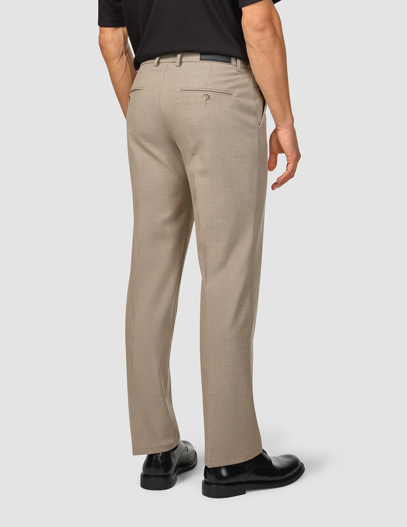 Essential Men's Suit Pants - Relaxed Fit Beige Melange Dress Pants for Business Casual & Office Wear