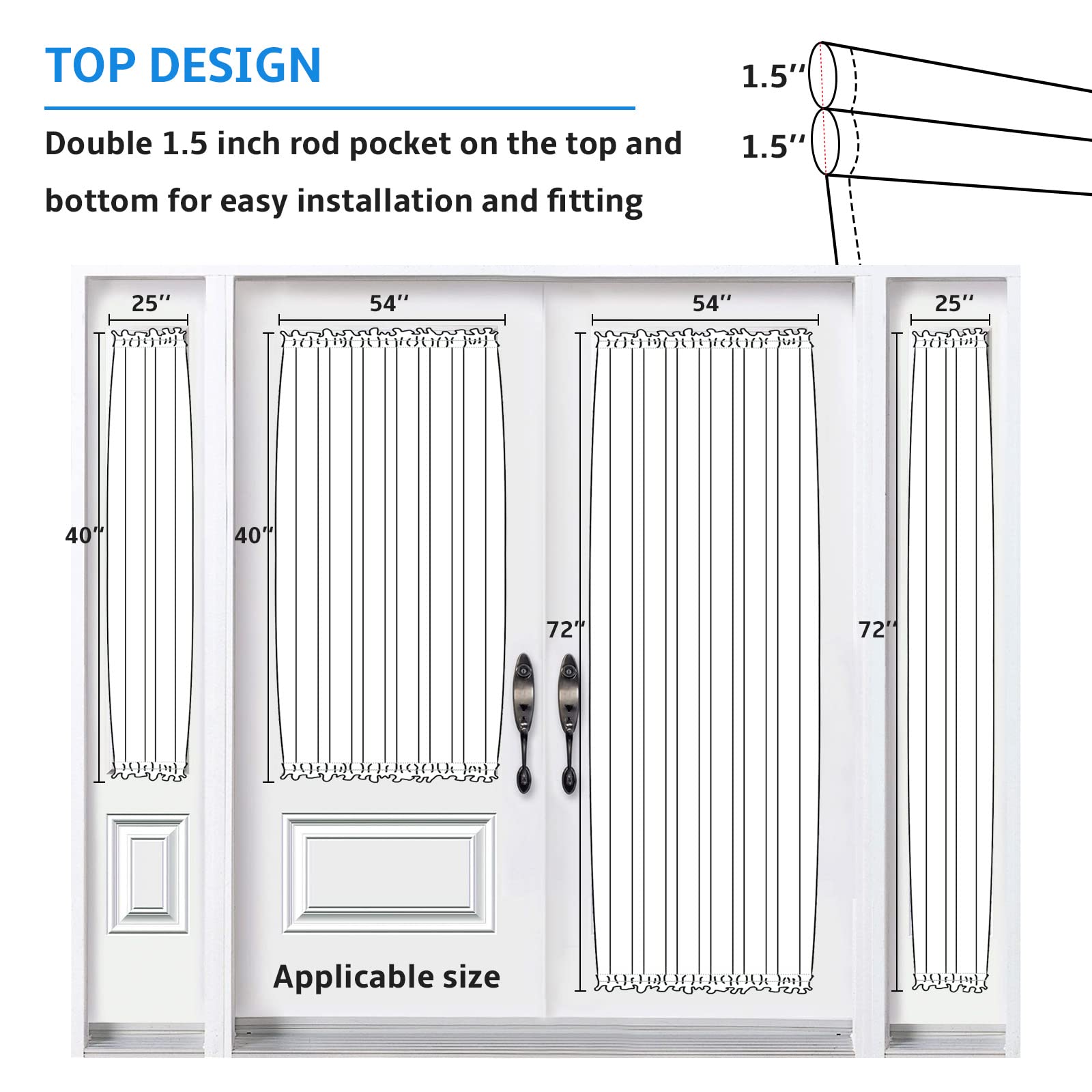 Boho Striped Door Curtains 54