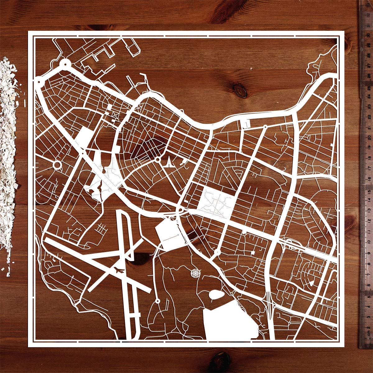 Reykjavik Paper Cut Map - 12x12 Inches White Paper Art Wall Decor for Home, Office & Gift Giving