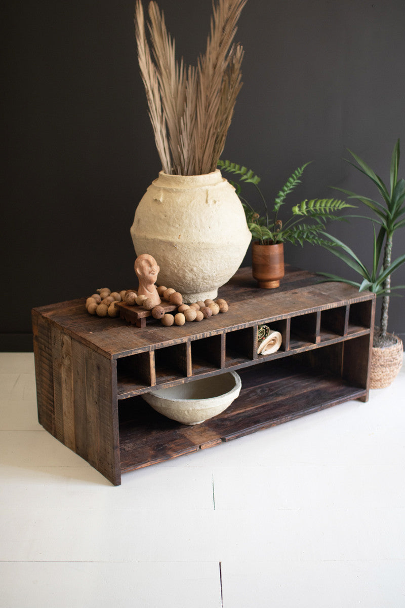Eco-Friendly Recycled Wood Coffee Table - Sustainable Rustic Living Room Furniture for Home & Office Decor