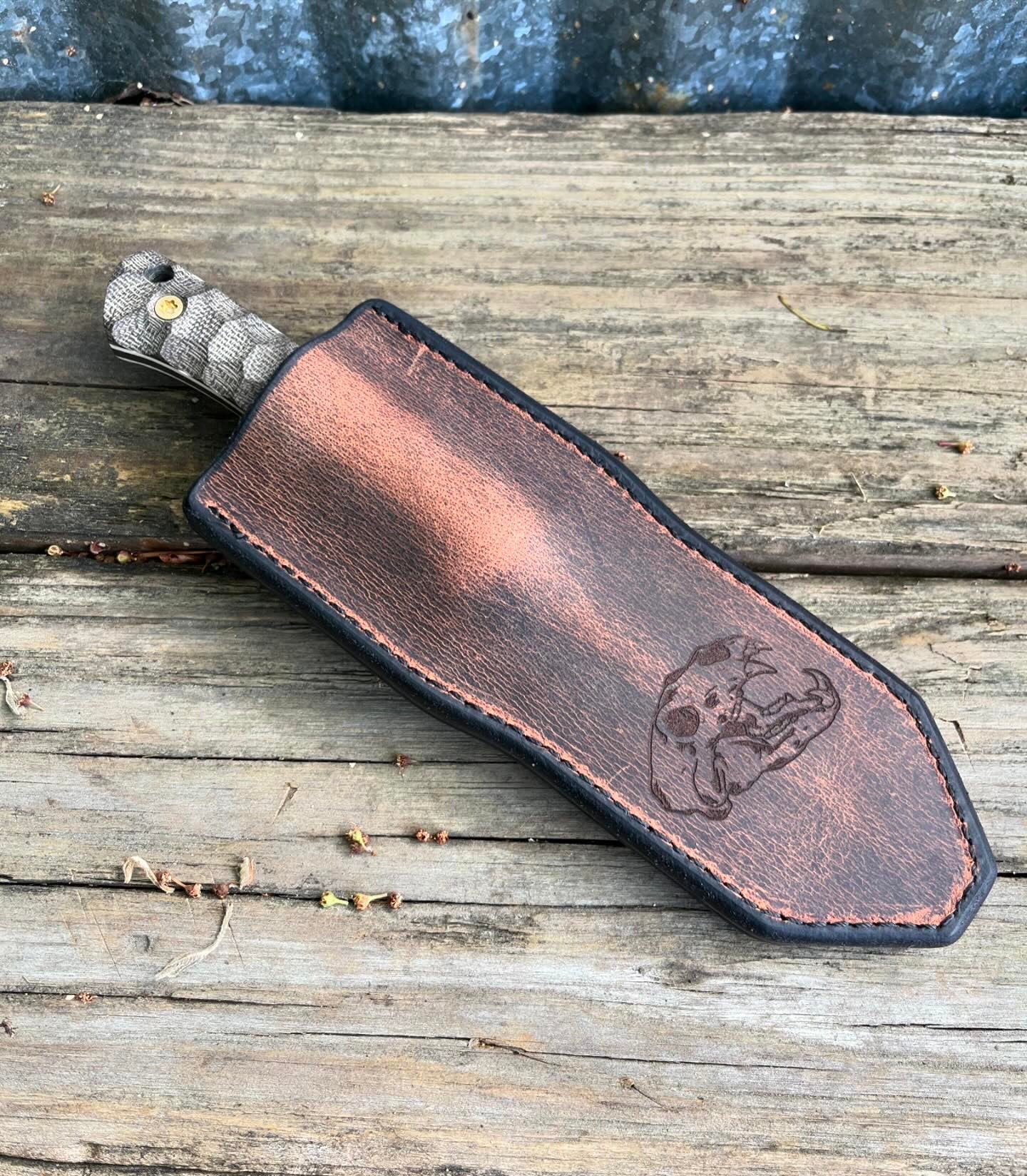 Tactical MOLLE-Compatible Leather Sheath for Knives & Tools | Durable & Secure | Perfect for Outdoor, Hunting, and EDC Gear Organization