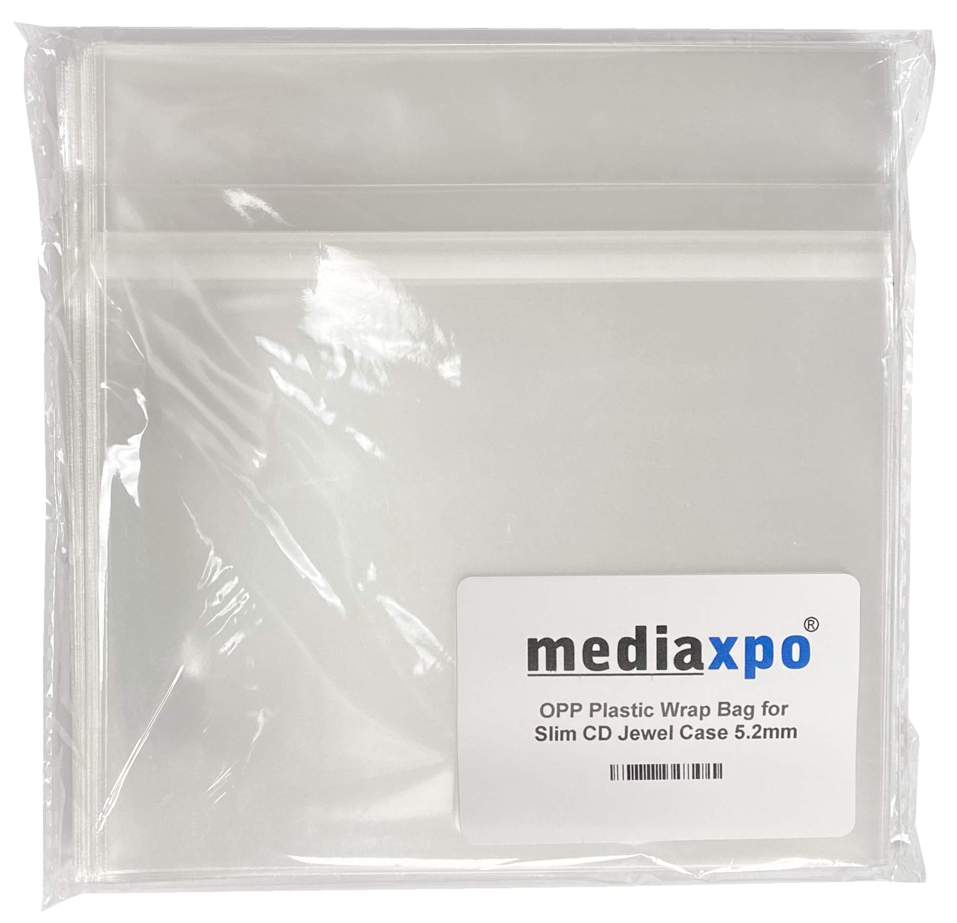 Clear Resealable OPP Plastic Wrap Bags for Slim CD Jewel Cases 5.2mm - Pack of 5,000 | Protective Storage for CDs, DVDs, Games & Media Collections