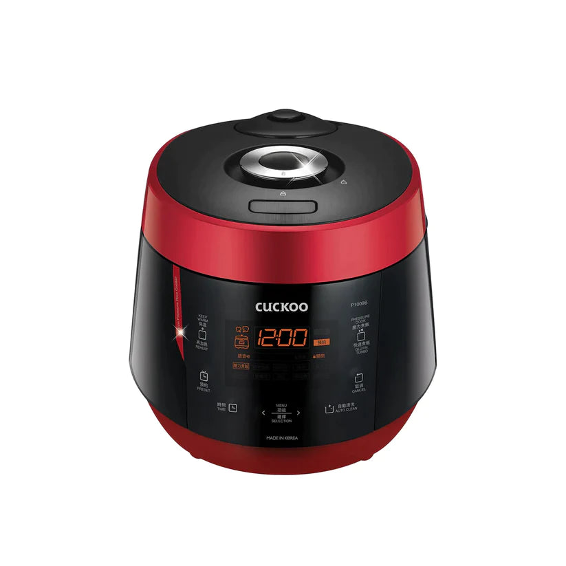 CUCKOO CRP-P1009S 10-Cup High Pressure Rice Cooker - Red | Perfect for Home, Kitchen & Small Gatherings | Fast & Even Cooking for Rice, Grains & More