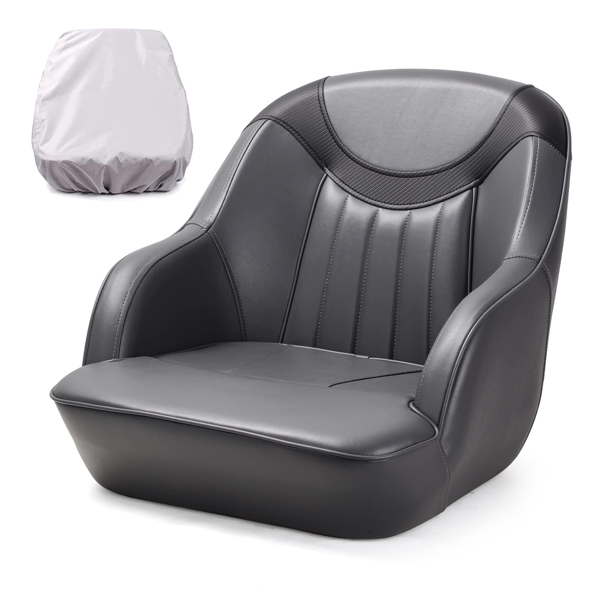 Premium Marine Captain's Bucket Boat Seat with Waterproof Cover - Comfortable & Durable for Fishing Boats, Yachts & Watercrafts