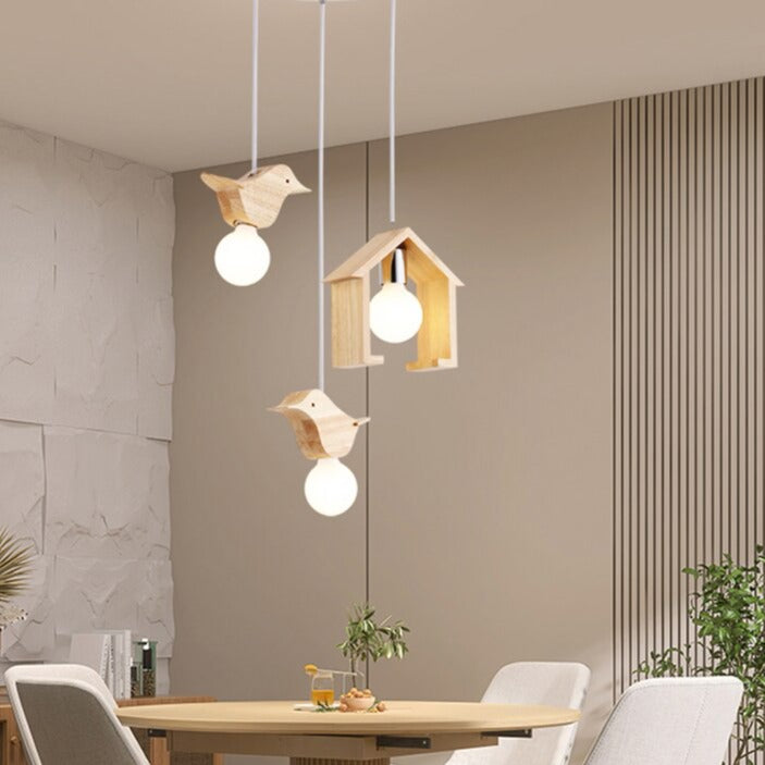 Elegant Bird Pendant Light Fixture - Vintage Inspired Ceiling Chandelier for Dining Room, Bedroom & Living Room Decor