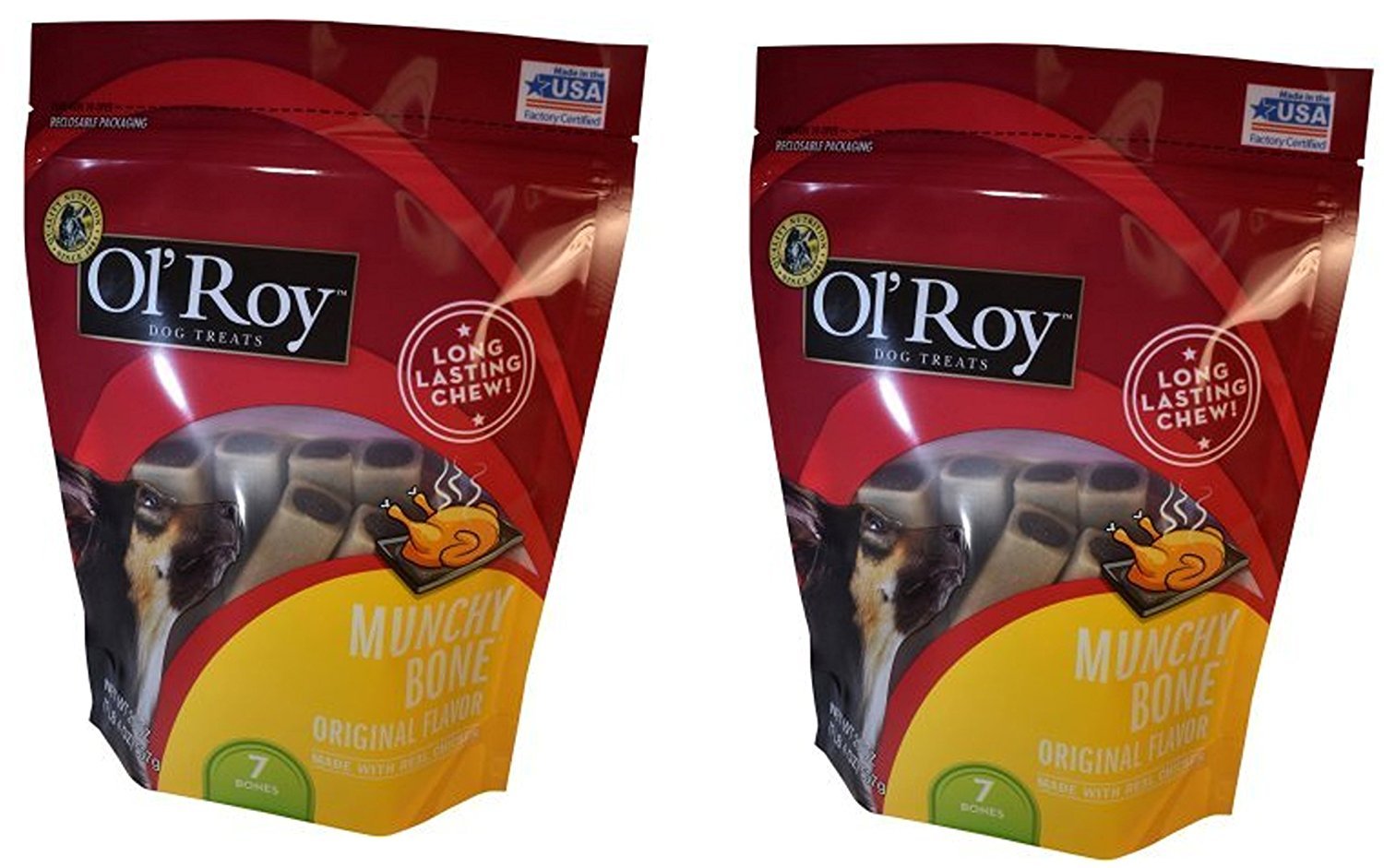 Ol' Roy Muncy Dog Bones with Chicken Flavor – 20oz (2 Pack) – Natural Dog Treats for Training, Chewing & Dental Health – Perfect for Small & Medium Dogs