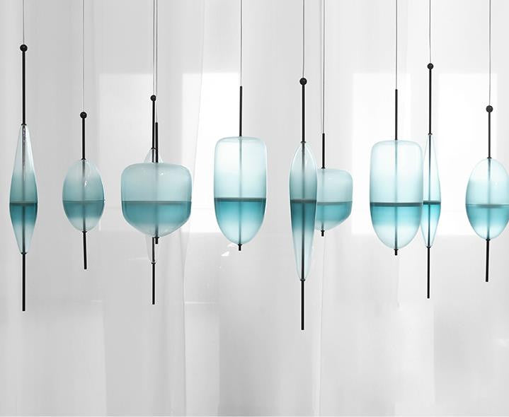 Nautica Glass Pendant Light Fixture - Modern Hanging Chandelier for Kitchen Island, Dining Room & Bedroom Lighting Decor