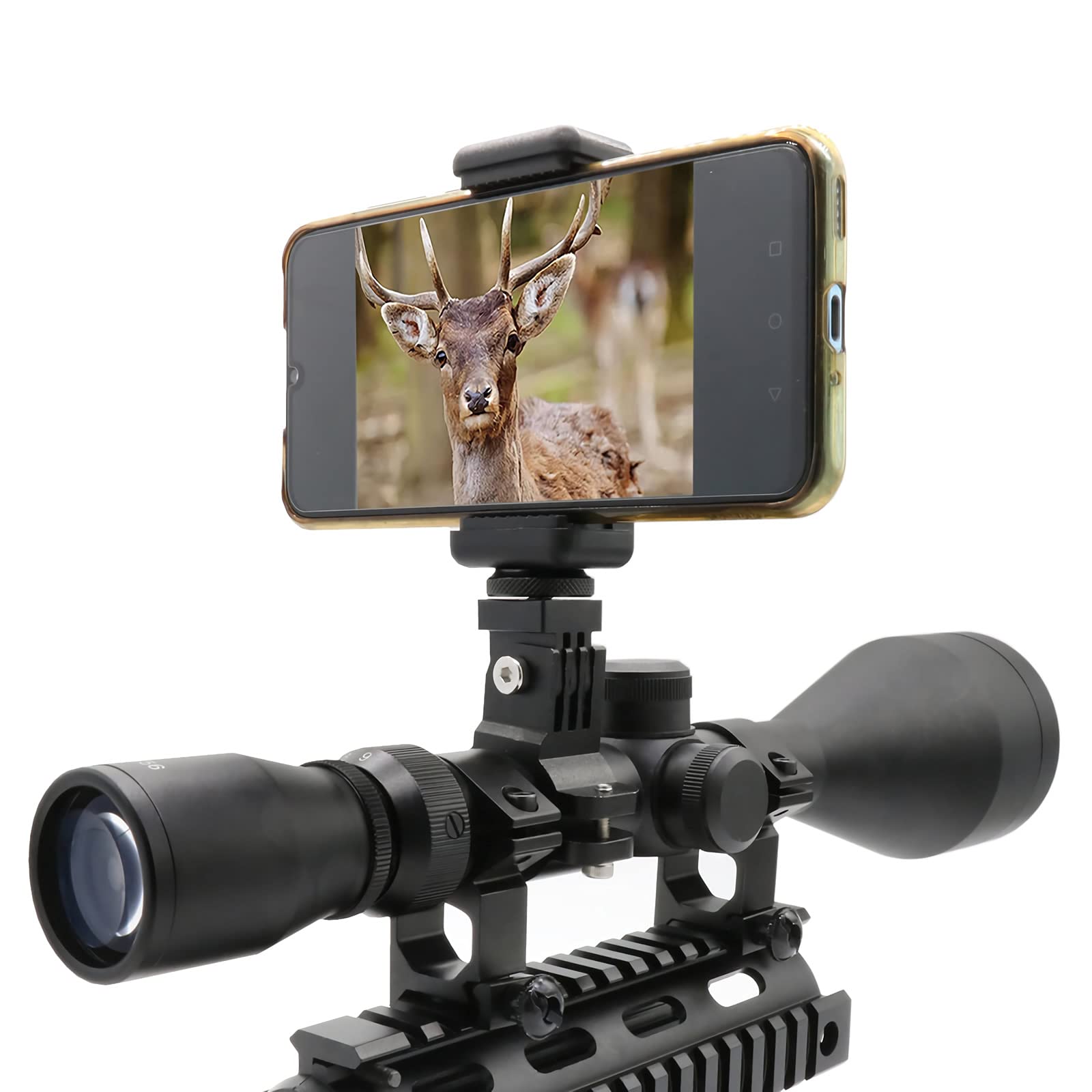 Higoo Universal Phone Mount Holder - Adjustable Scope & Camera Adapter for Bikes, Motorcycles, Guns - Durable Handlebar Phone Mount for Outdoor Sports, Hunting, Cycling & Action Photography