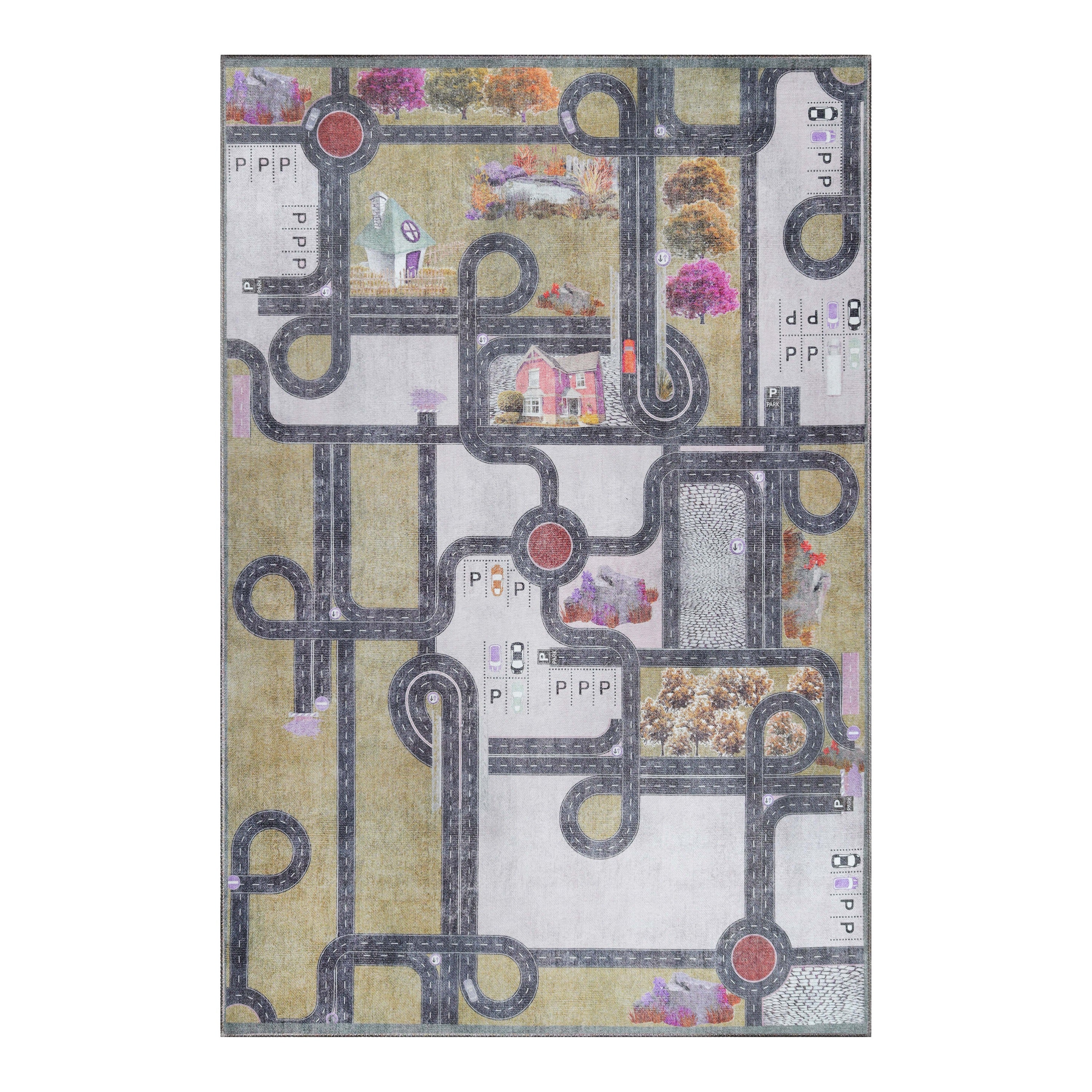 Non-Slip Kids Playroom Rug - Washable Nursery Carpet for Indoor Use | Safe Play Area Mat for Toddlers & Children | Perfect for Daycare, Bedroom, and Playroom Flooring