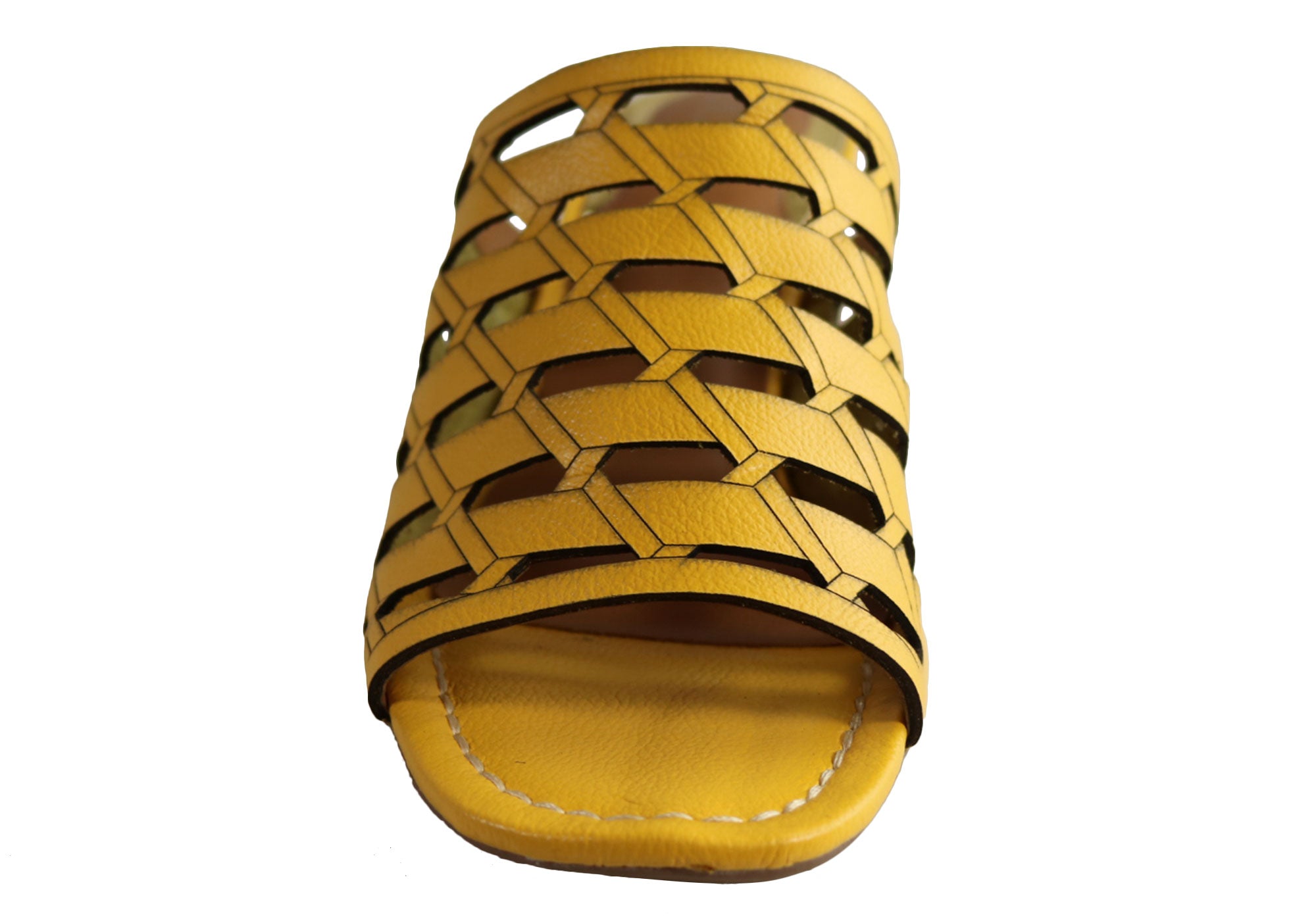 Orcade Raelene Women's Leather Mid Heel Slide Sandals - Comfortable & Stylish Brazilian Made Shoes for Casual Outings & Summer Wear