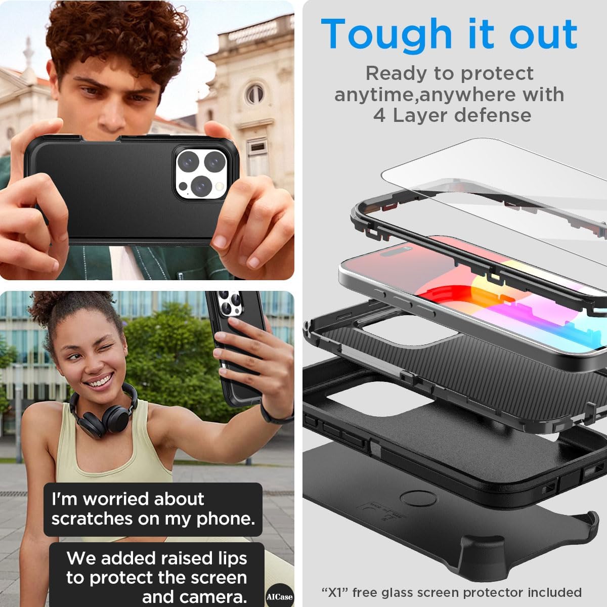 iPhone 16 Pro Case (6.3 Inch) - Magnetic Heavy Duty Drop Protection, Full Body Military Grade Shockproof Cover - Perfect for Outdoor Adventures & Daily Use
