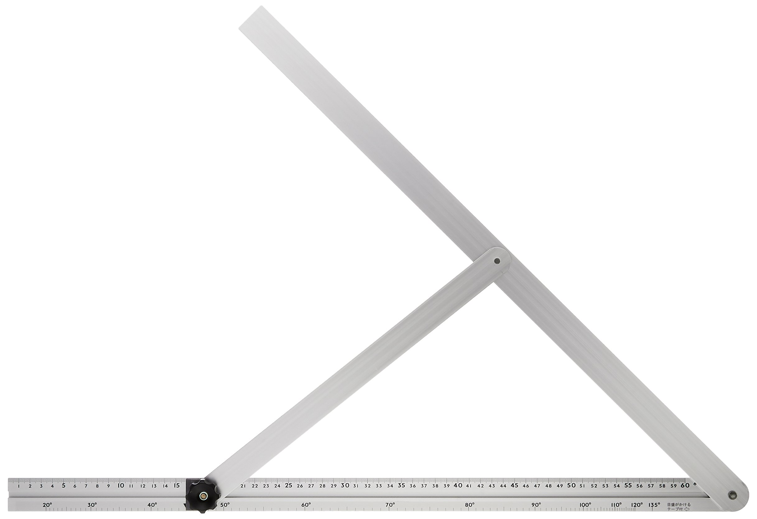 Shinwa Sokutei 62662 60cm Aluminum-Free Metal Ruler with Angle Scale - Perfect for Woodworking, Engineering, and DIY Projects