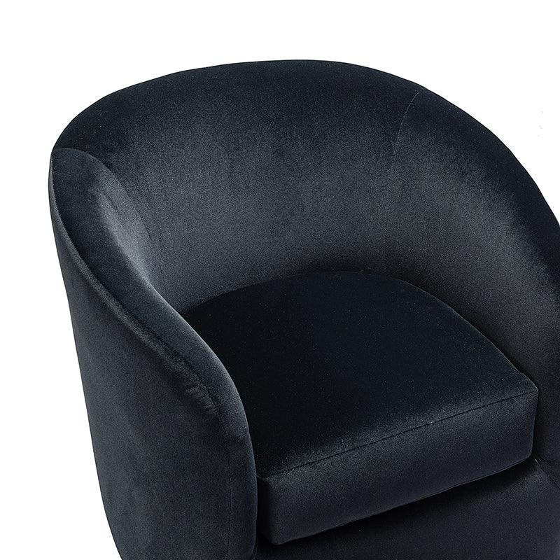 Emanuela Velvet Swivel Barrel Armchair - Modern Accent Chair for Living Room, Bedroom & Office - 360° Rotating Comfortable Lounge Chair with Soft Upholstery - Perfect for Reading, Relaxing & Home Decor