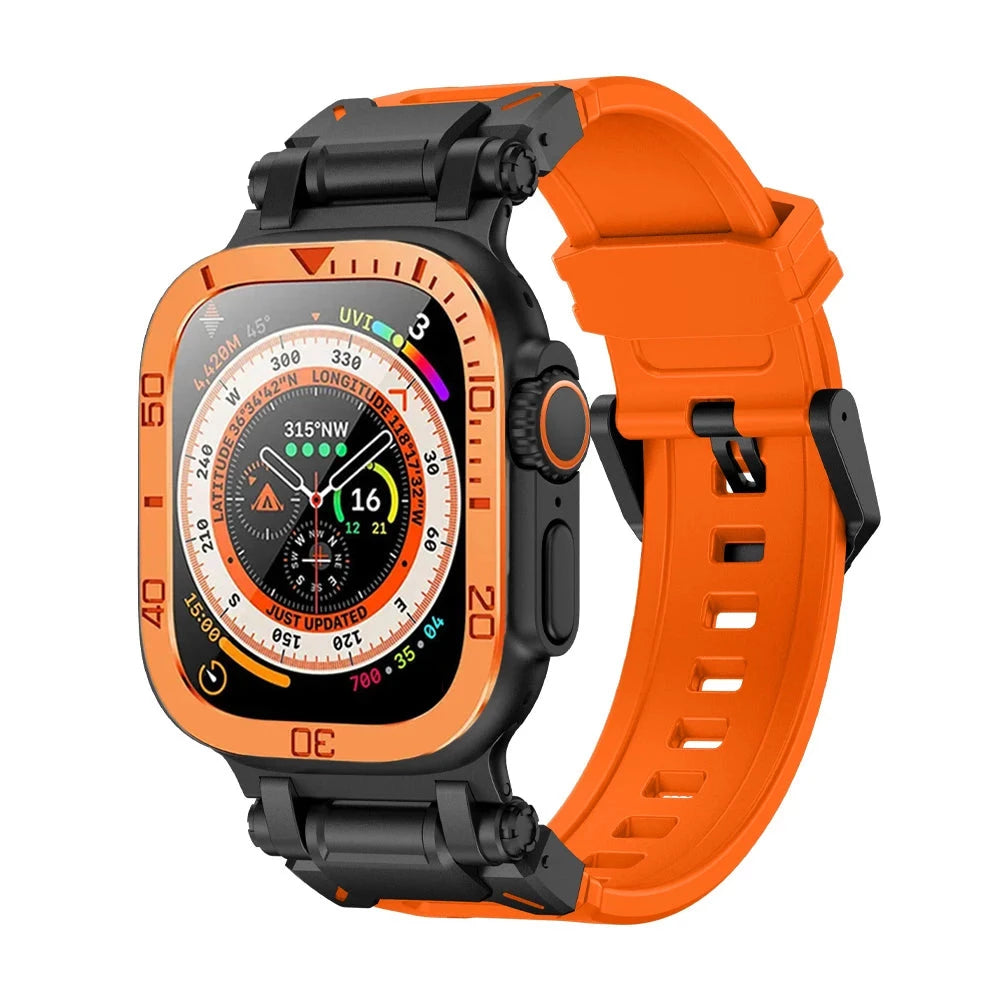 Durable Silicone Band with Stainless Steel Case & Tempered Glass - Perfect for Outdoor Sports, Fitness & Everyday Wear