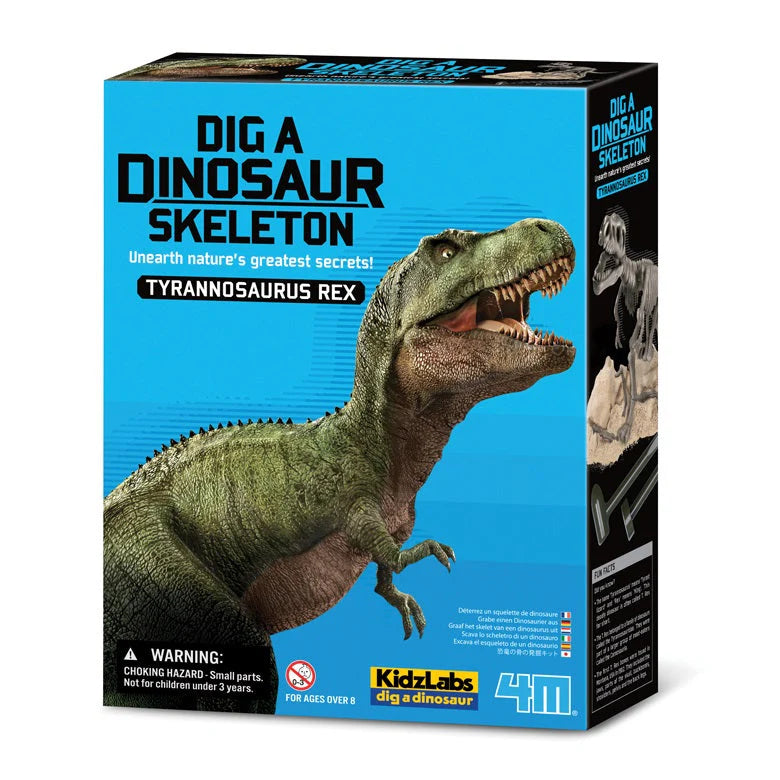 Dig A Dinosaur Skeleton - Tyrannosaurus Rex Fossil Excavation Kit for Kids STEM Educational Toy | Great for Science Projects, Birthday Gifts & Classroom Activities