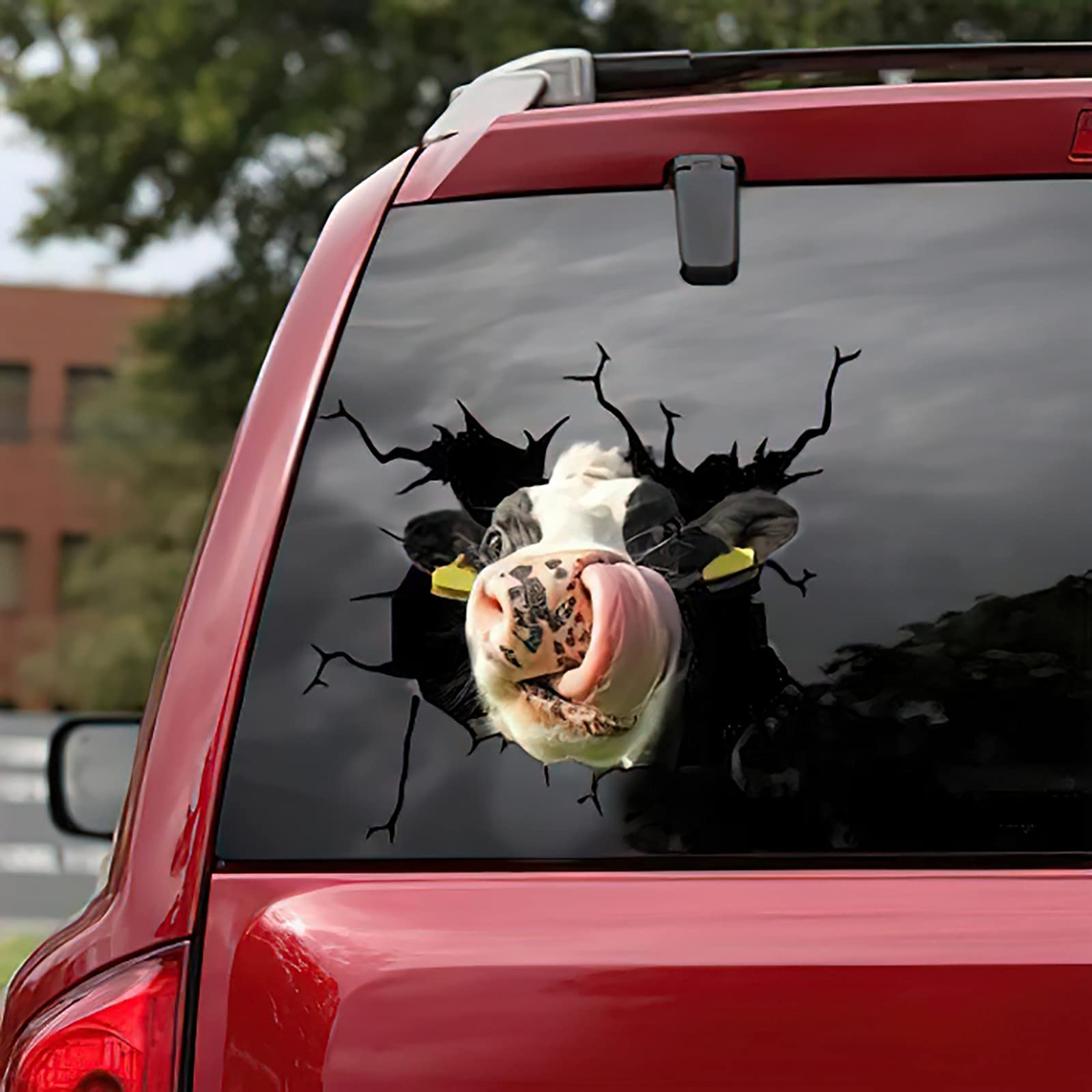 Funny Bull Cow Car Sticker - Waterproof Pet Puppy Lover Window Decal for Cars, Walls & Home Decor - Long Lasting Vinyl Sticker #11 - Perfect for Car Windows, Laptops, Water Bottles & DIY Projects