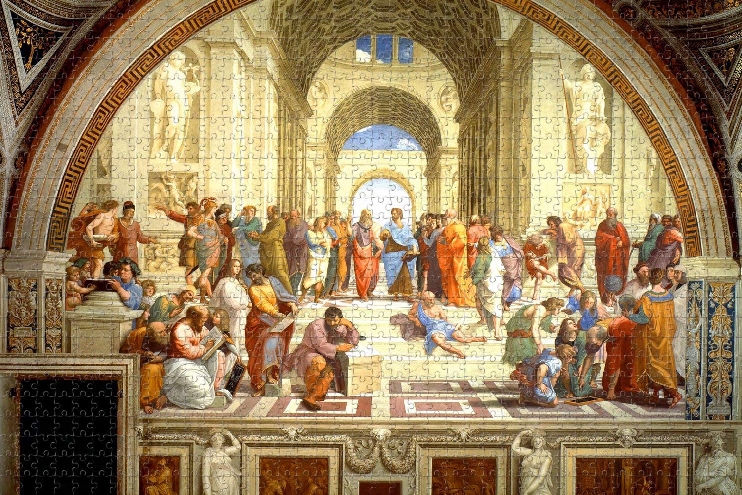 1000-Piece Jigsaw Puzzle for Adults - School of Athens Greece Wooden Puzzle | Educational Art Gift & Travel Souvenir | Perfect for Home Decor, Stress Relief & Family Game Night