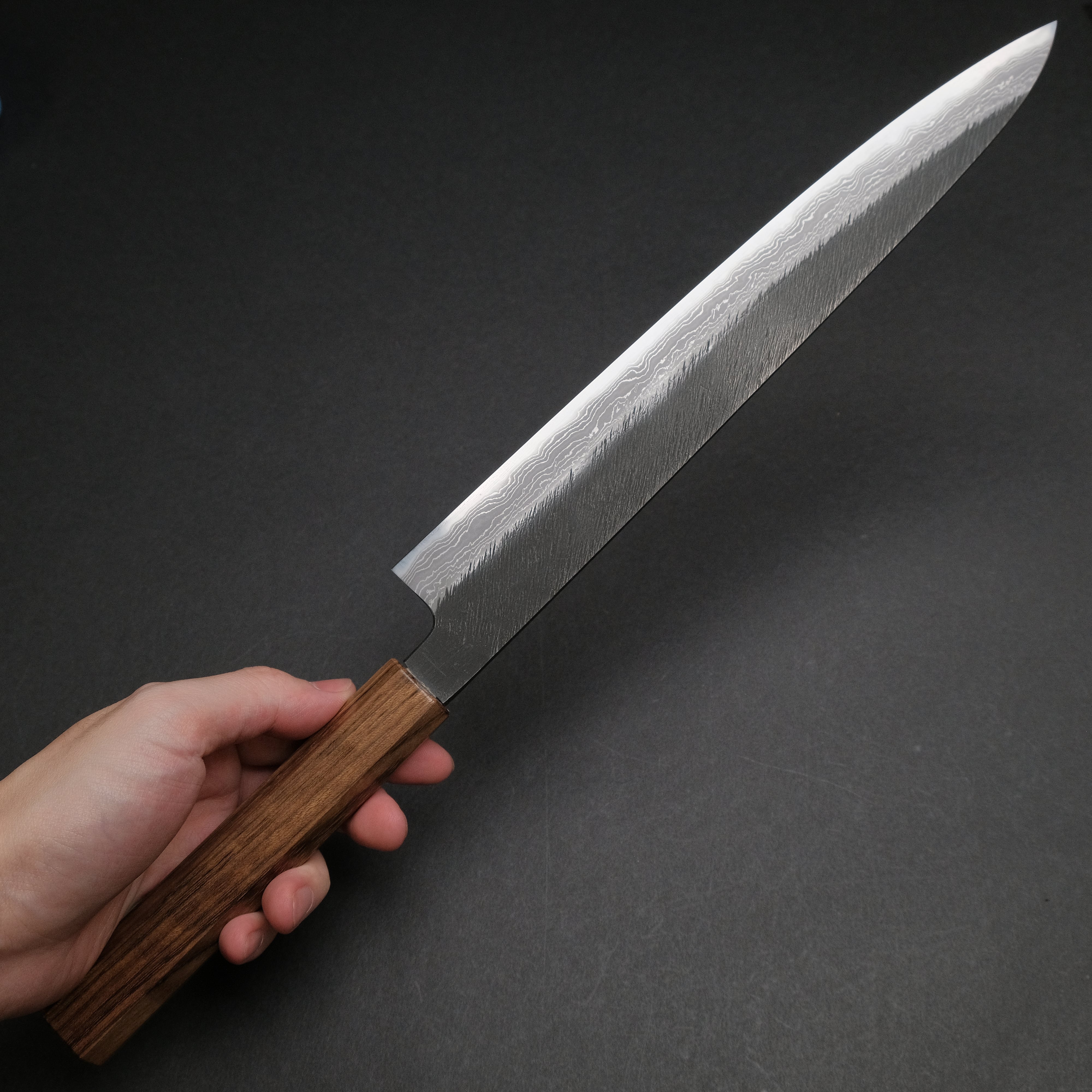 Premium Ajikataya White #2 Matsuba Damascus Sujihiki 270mm Japanese Slicing Knife - Handcrafted with Obankole Handle (#02) - Perfect for Sushi, Sashimi & Meat Carving