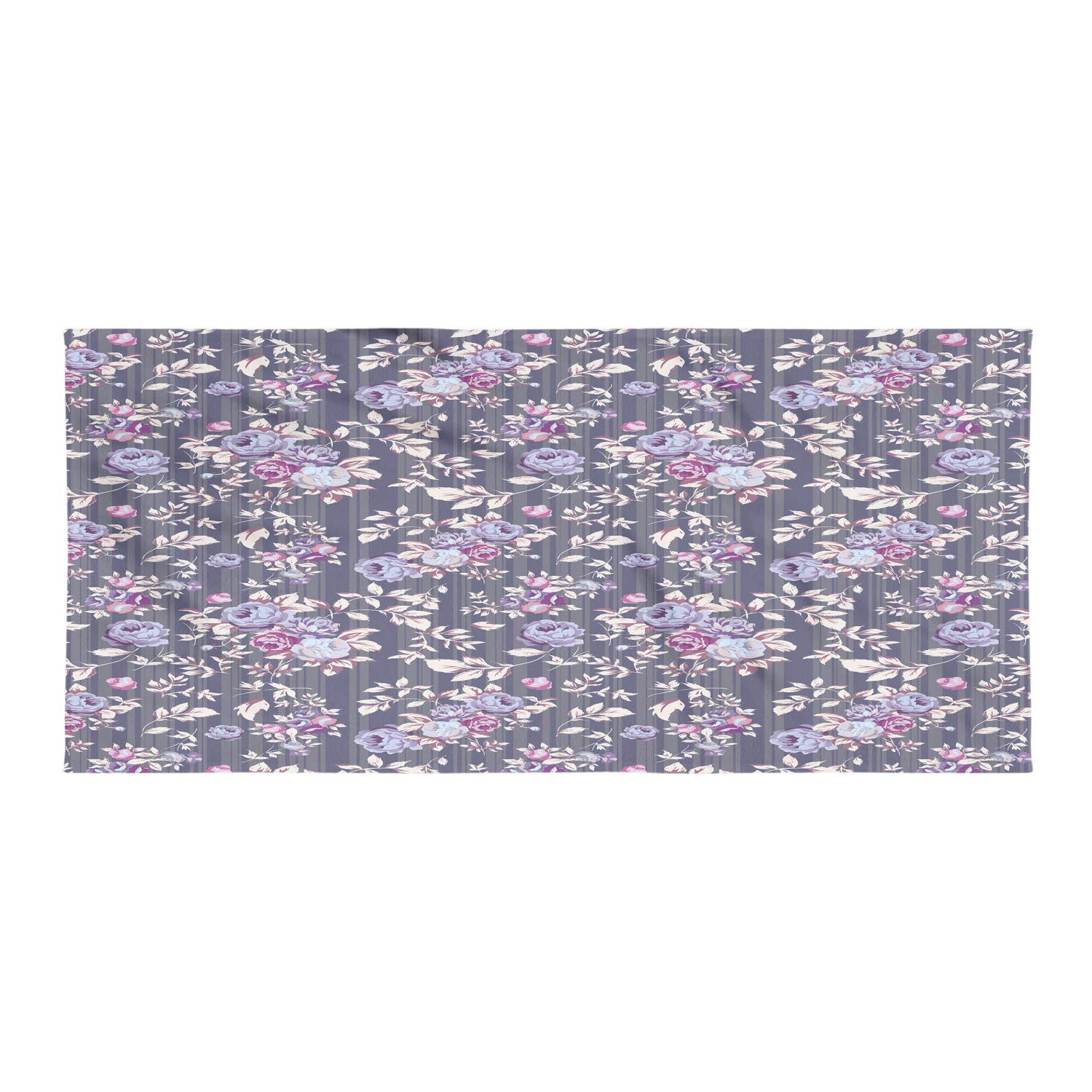 Ambesonne Quick Dry Lightweight Microfiber Camping Towel - Floral Blossoms and Leaves Pattern with Striped Background - Ultra Compact for Backpacking, Hiking, Travel - Perfect for Outdoor Adventures, Beach, Gym and Yoga